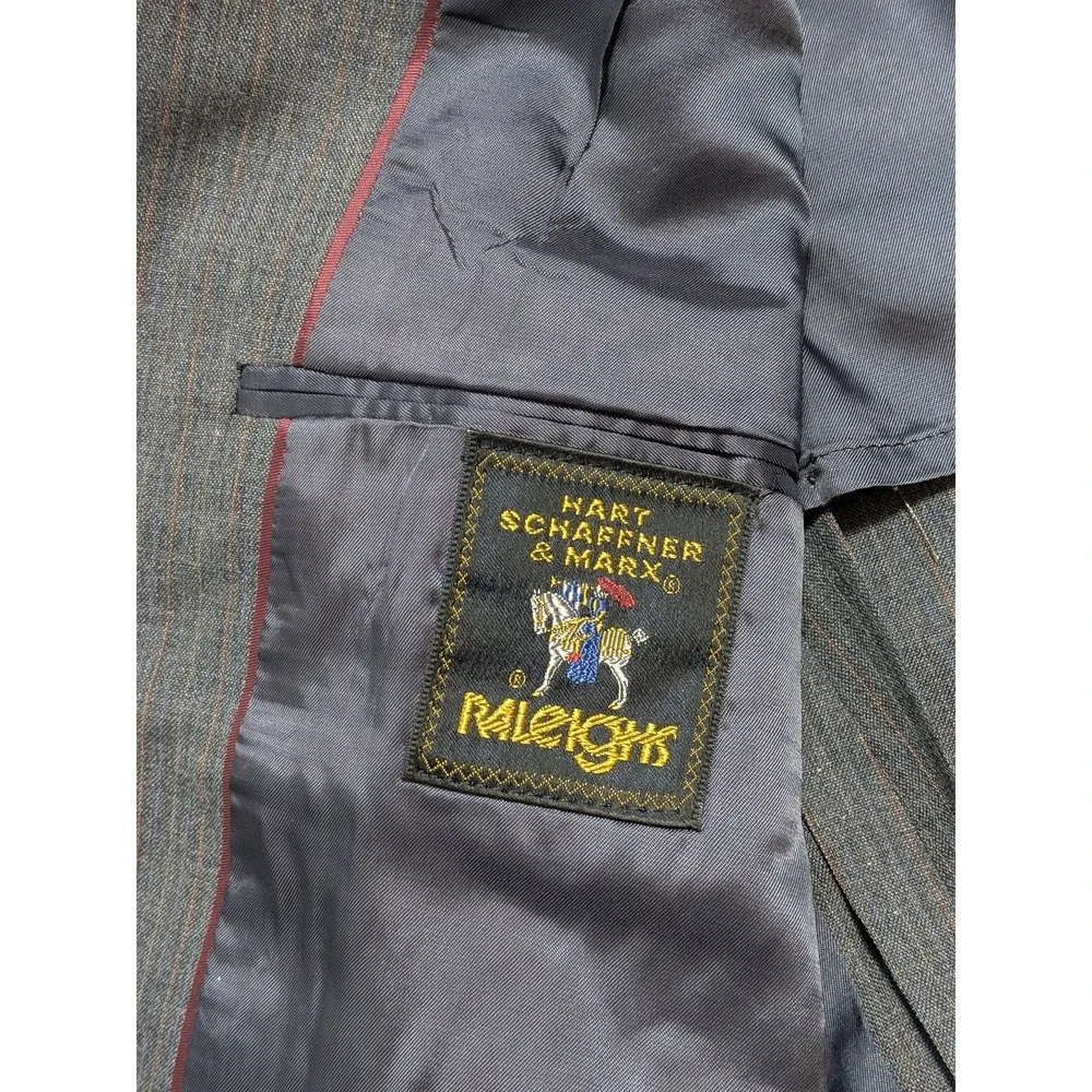 Hart Schaffner Marx Men's Blazer 36S Gray Pinstripe Suit Jacket Wool
